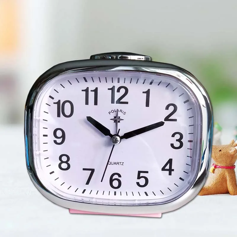 Non Ticking Mechanical With Night Light At Home Table Use Large Display Sweep Silent Snooze Decoration Nightstand Alarm Clock