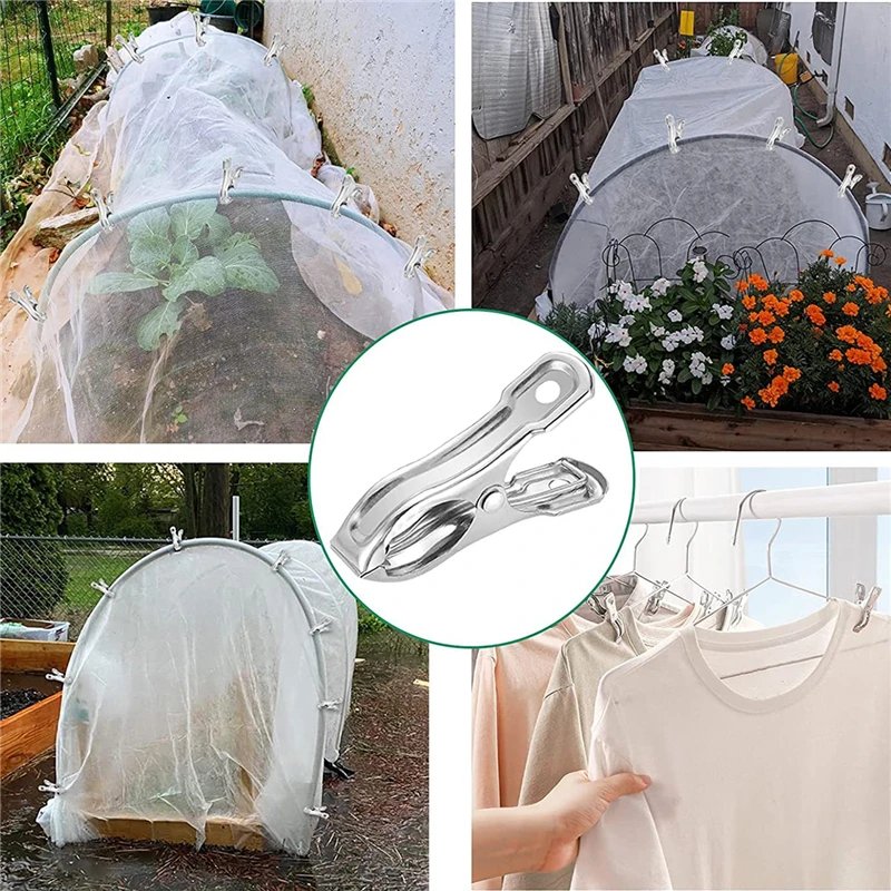 

20pcs Household Storage Stainless Steel Clips Clothes Photo Paper Peg Pin Clothespin Craft Clips Home Decoration Metal Clip Set