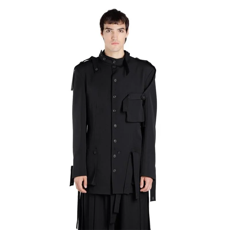 

jacket Streamer dark black genderless casual suit men