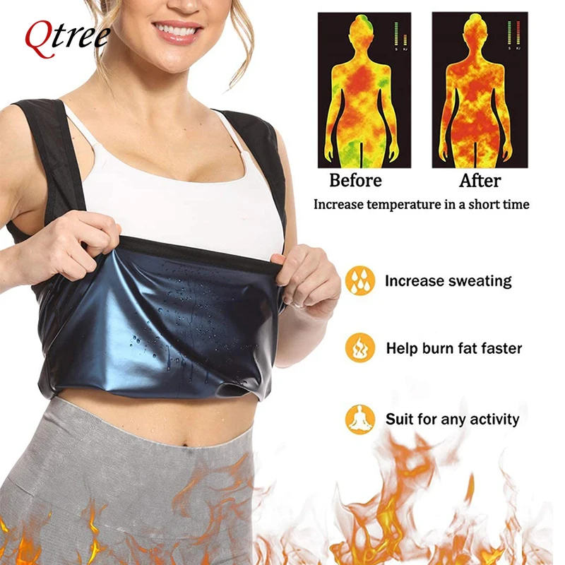 Sweat Sauna Vest for Women Body Shaper Waist Trainer Weight Loss Fat Burning Shirt Slimming Compression Premium Workout Tank Top
