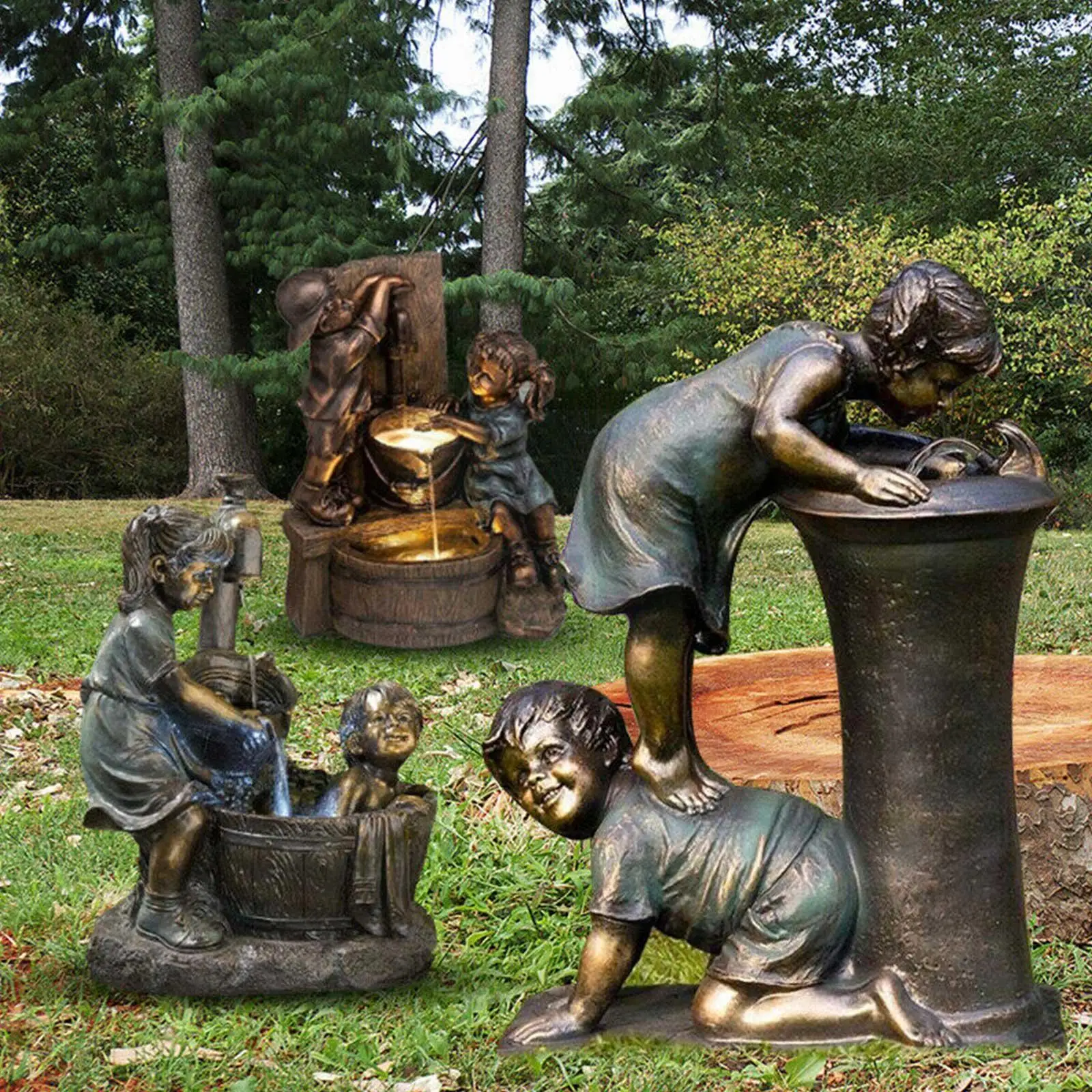 

Ретро Статуя мальчик девочка целующиеся декоративное украшение домашнее Современное украшение ручной работы садовый Настольный Декор рем...