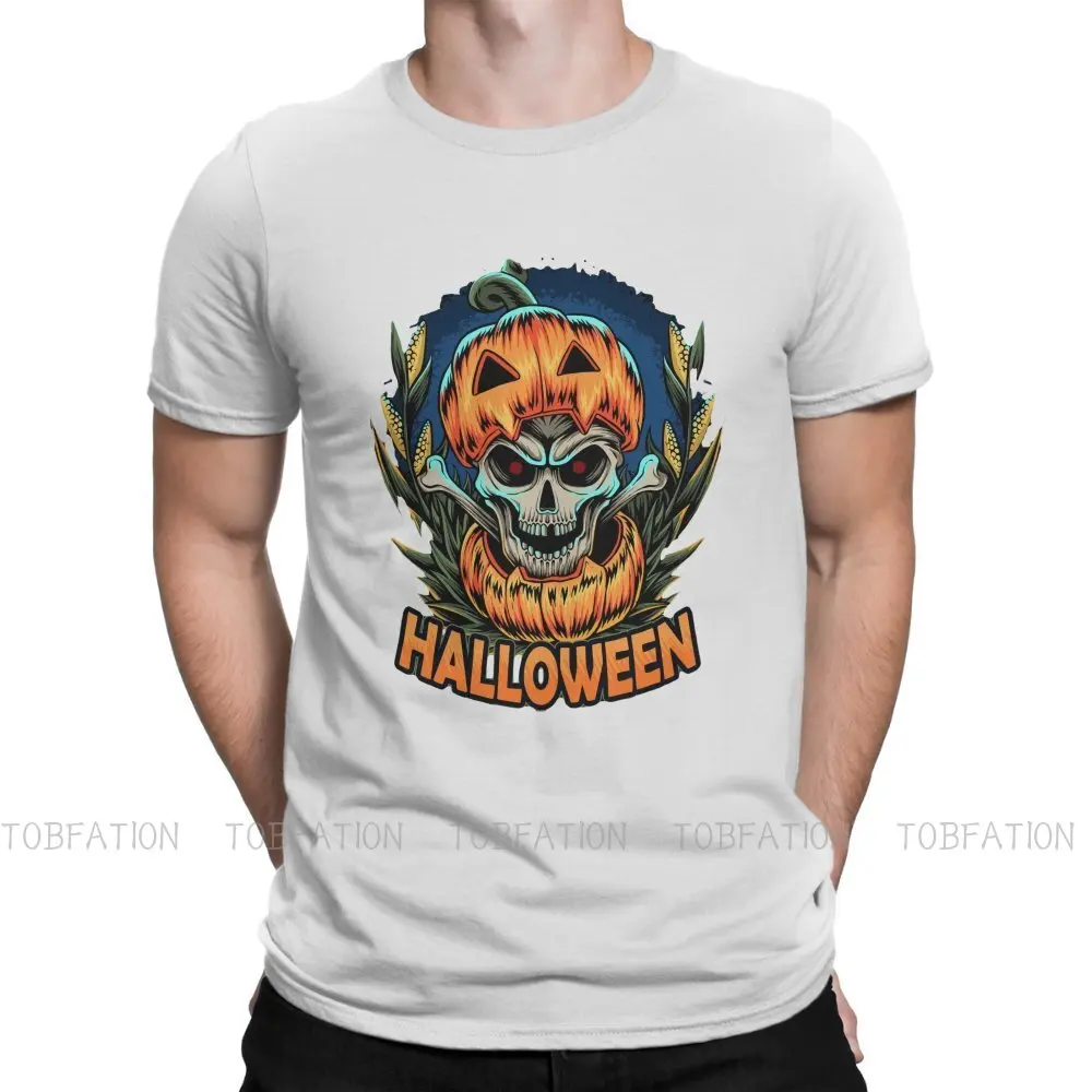

Popularity Trend Crewneck TShirts Halloween Pumpkin and It Has a Skull Print Homme T Shirt Funny Clothing Size S-6XL