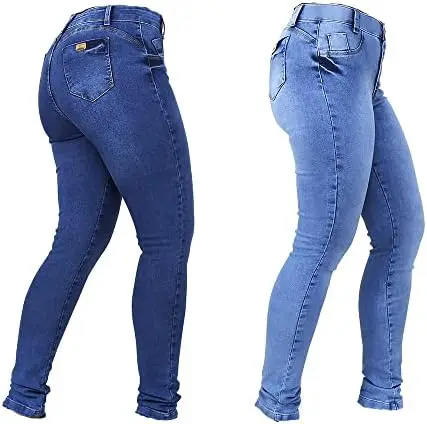 

2 Calças Jeans Feminina Empina Bumbum Cós Alto