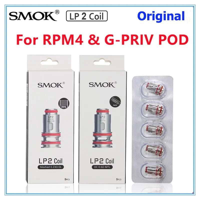 

Original SMOK LP 2 Coils Head LP2 Heater Resistance Meshed Core for RPM 4 G-PRIV POD Vaporizer Tank Cartridge Vape E-Cigarette