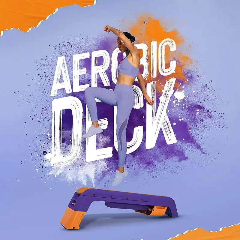 

Multifunctional Orange and Purple Fitness Aerobic Step Platform and Deck - Ideal Exercise for a Healthy Life.