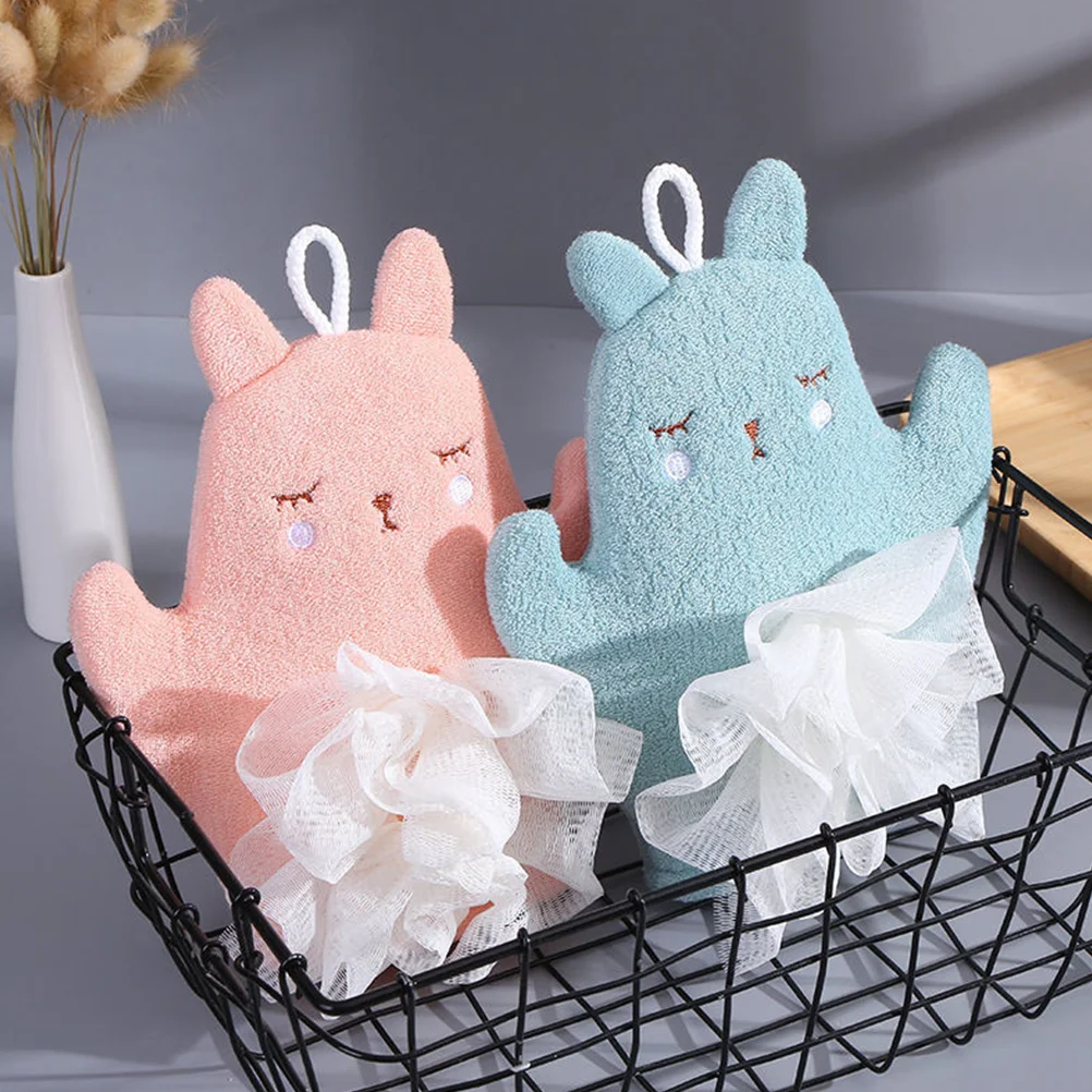 

3 Pcs Rabbit Bath Gloves Body Scrubber Deep Exfoliating Mitt Bunny Accessories Mitts Gentle Exfoliation Sponge Mud