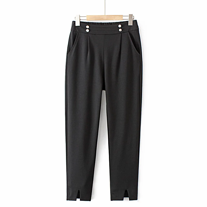 2023 Autumn Clothes Women Plus Size Loose Casual Solid Color Bottoms Curve