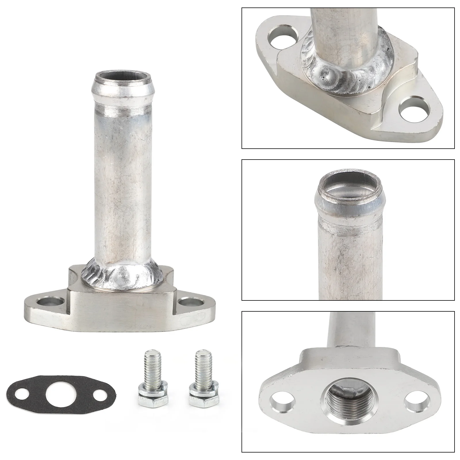 For Garrett GT32 GT40 GT42 T3 T4 Barb Push On Holset Cummins CNSPEED Aluminum Extended Turbo Oil Drain Flange Kit Fit