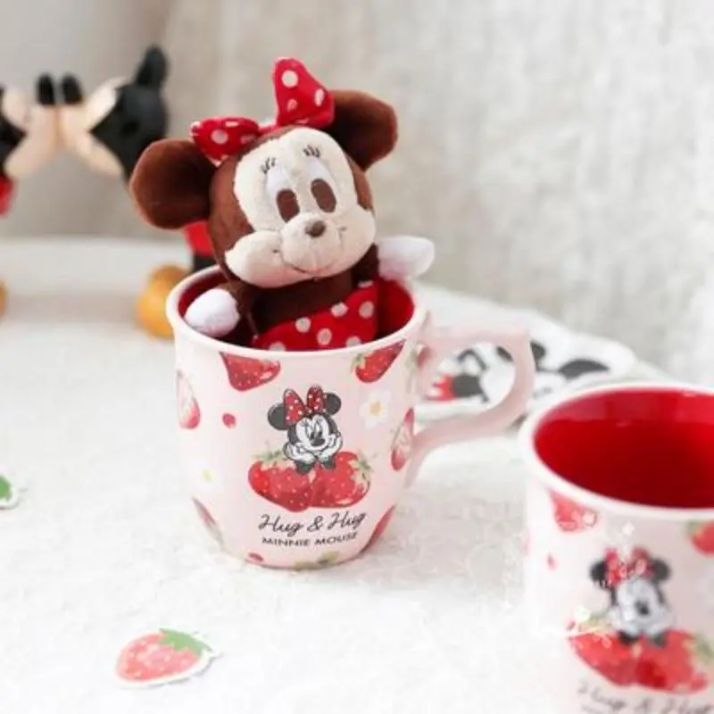 

Disney Mickey Girl Heart Strawberry Cartoon Ceramic Water Cup Cute Coffee Cup Mug