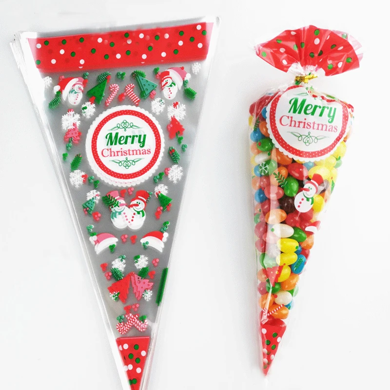 100 рождественских мешков с конусами рождественские шляпы снежные фигурки