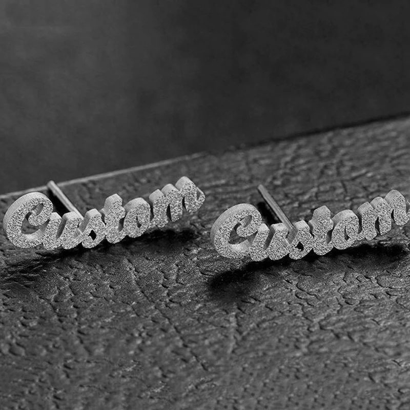 

Индивидуальное название, матовые серьги-гвоздики из нержавеющей стали, регулируемая ширина, романтичная фотография, для женщин и девушек, подарок на день рождения