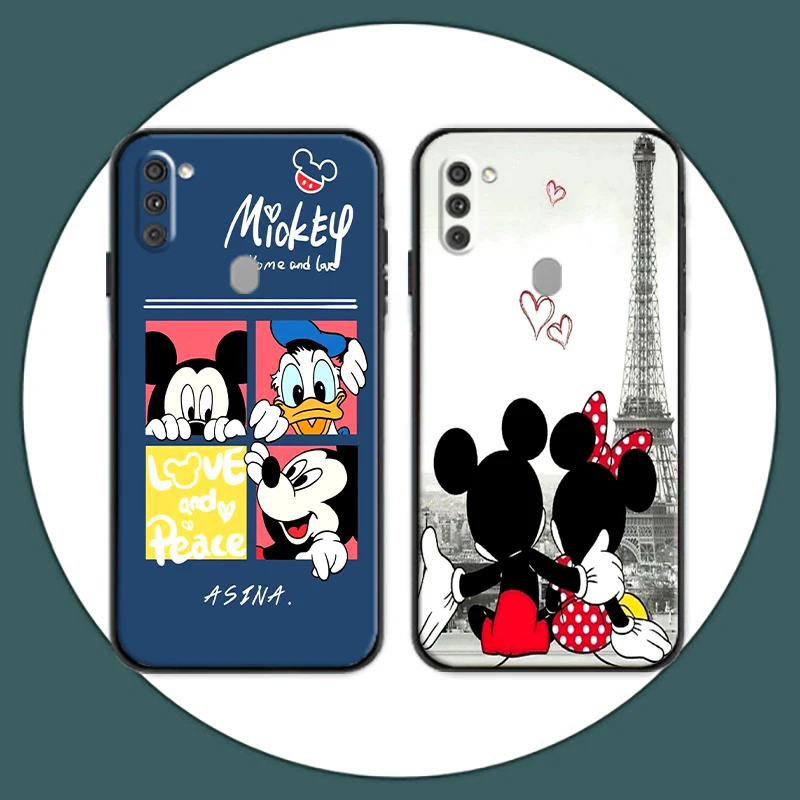 

Disney Couple Mickey Mouse For Samsung A11 A10 A10S Soft Silicon Back Phone Cover Protective Black Tpu Case TPU Carcasa Soft
