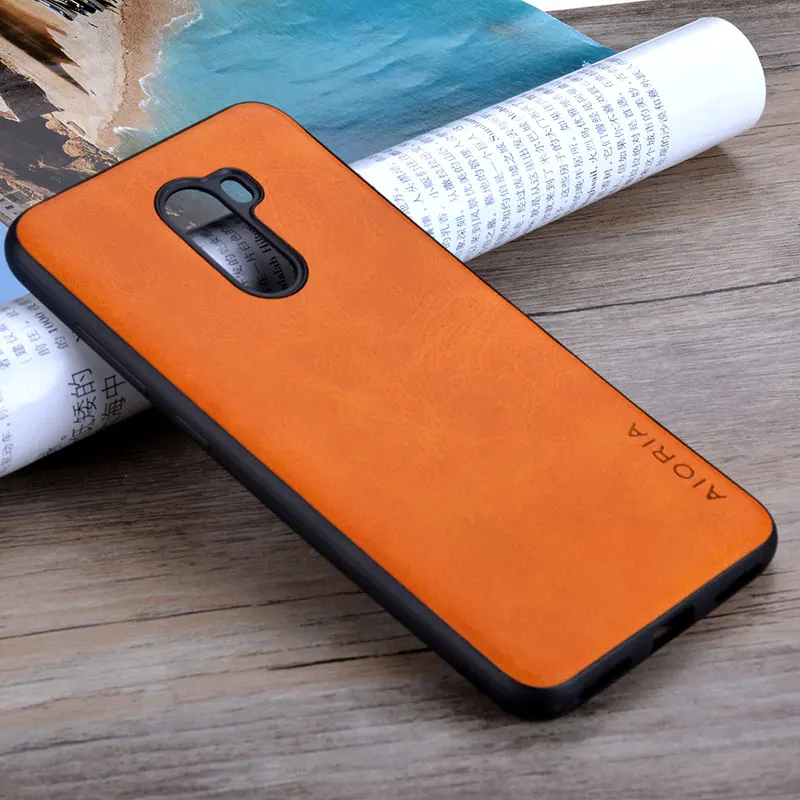 

Чехол для xiaomi pocophone f1, роскошный винтажный кожаный чехол для телефона Xiaomi Pocophone F1, чехол в деловом стиле