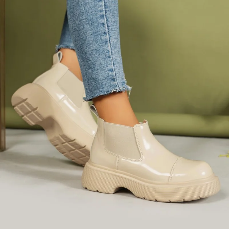 

Autumn 2022 New Fashion Women's Boots Temperament Women's Platform Non Slip Ankle Boots Thick Heel Round Head Shoes for Women