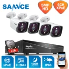SANNCE 4CH 5MP POE видео система безопасности 5MP наружная Всепогодная инфракрасная ip-камера ночного видения беспроводная камера видеонаблюдения CCTV комплект