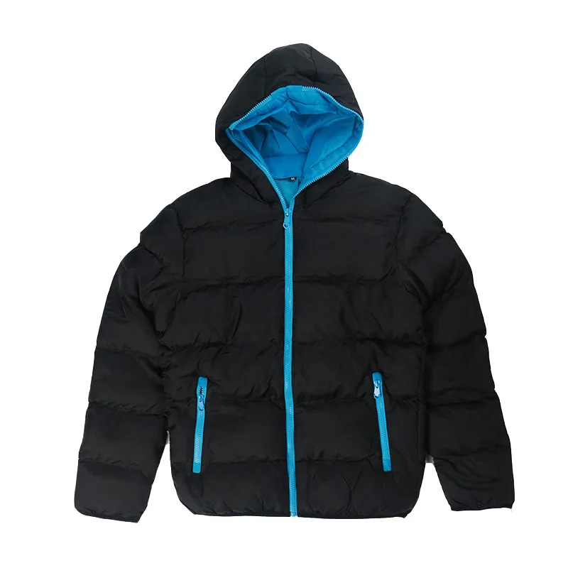 

Autumn Winter Boys Parkas Large Size Cotton Slim Hooded Jacket Multi-color Winter Thick Jacket Male Sportswear Warm Parka Men