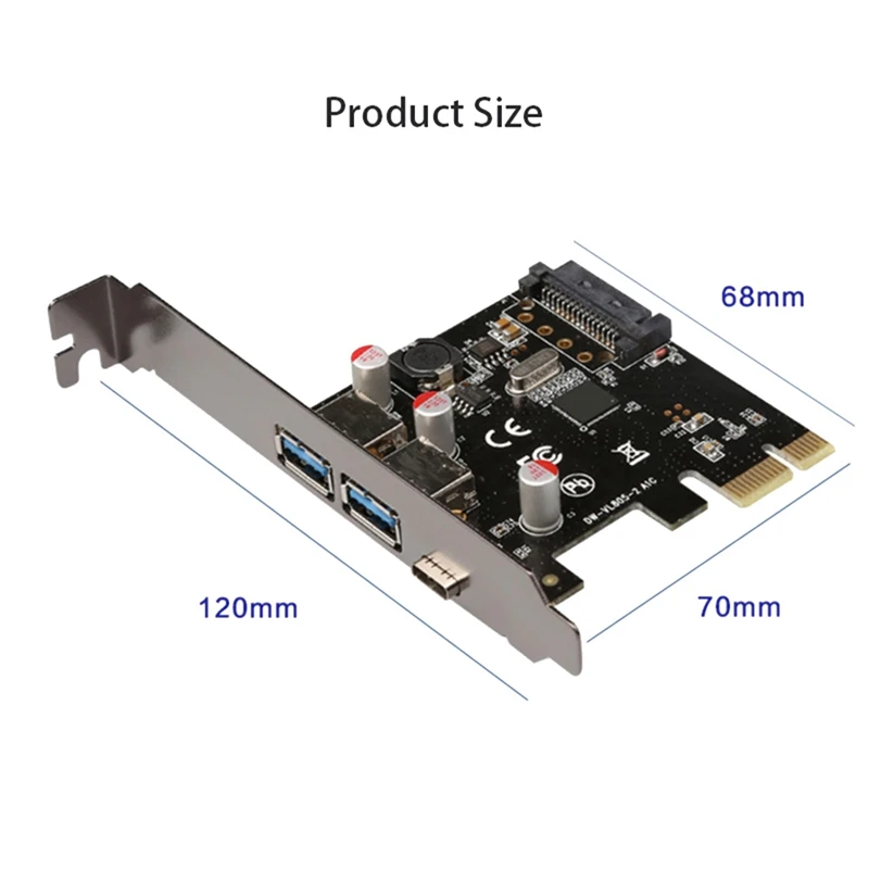 

PCIE To USB3.1 Type C Expansion Card USB HUB Splitter For Desktop PCIE Riser Card Pci Express Converter Card