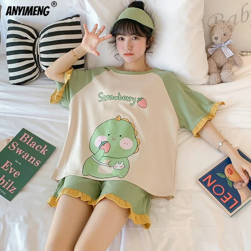 Женская пижама размера плюс летние шорты одежда для сна отдыха новинка женская