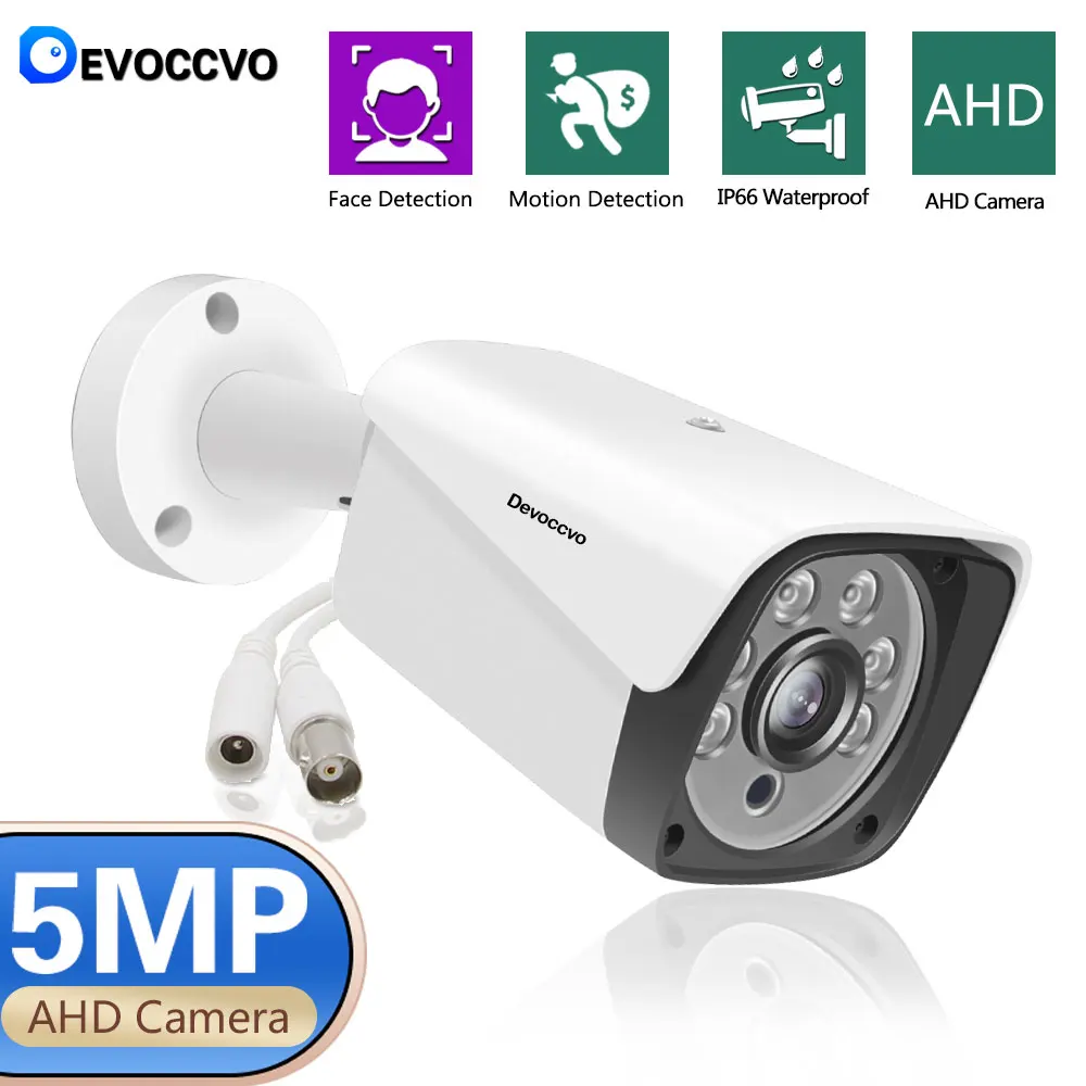 

AI Face Detection H.265 5MP AHD Camera Security Video Surveillance Bullet Indoor/Outdoor Camera Weatherproof For AHD DVR System