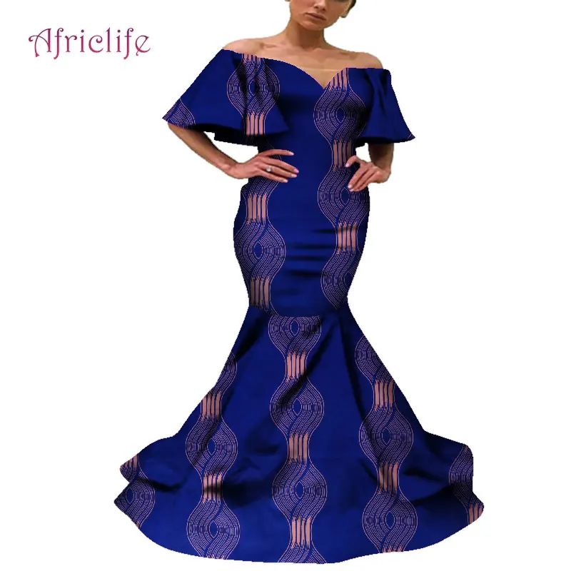 

Женское вечернее платье с открытыми плечами, элегантное платье в африканском стиле, WY4723