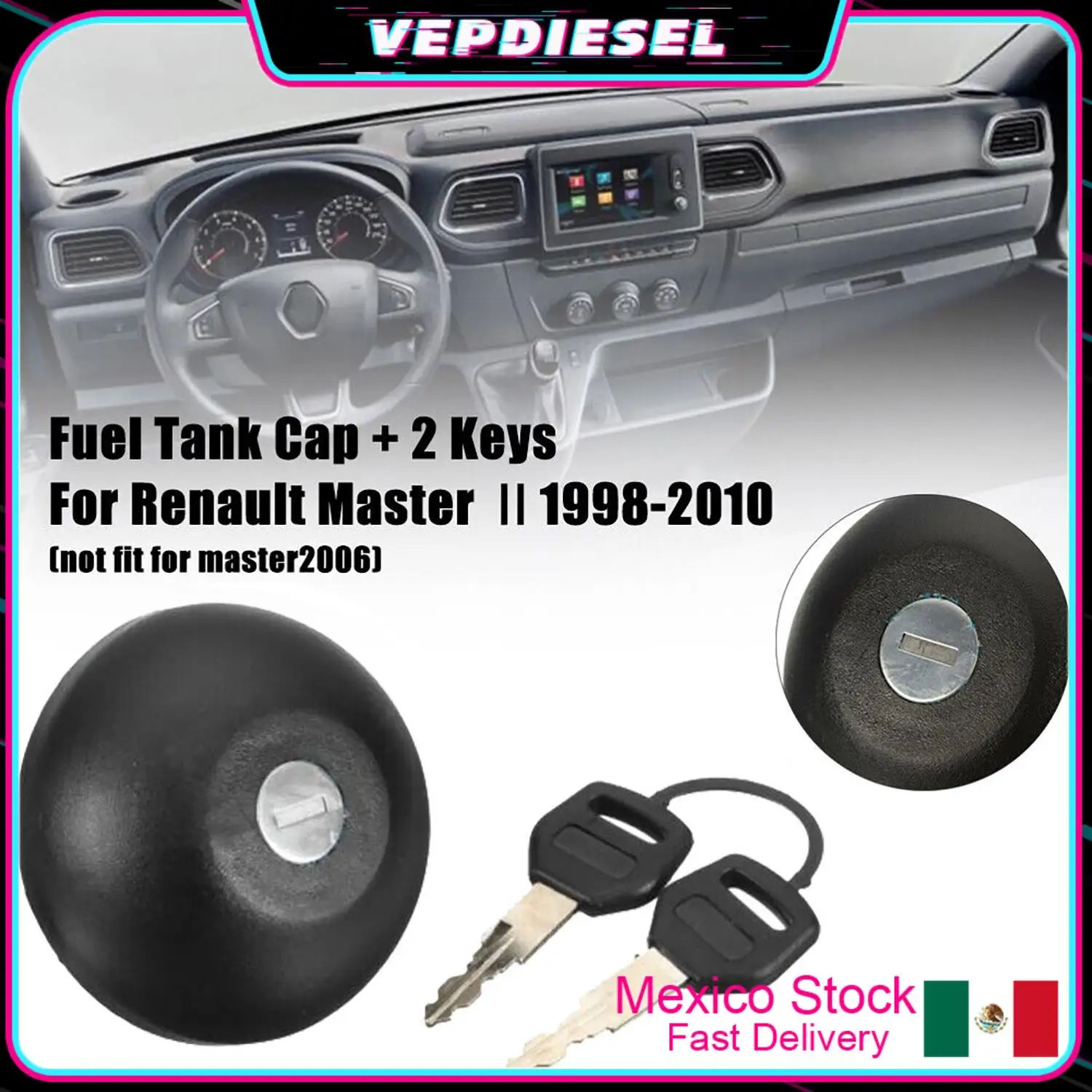 Передний замок крышки топливного бака автомобиля 7701471585 247525 с 2 ключами для Dacia Opel