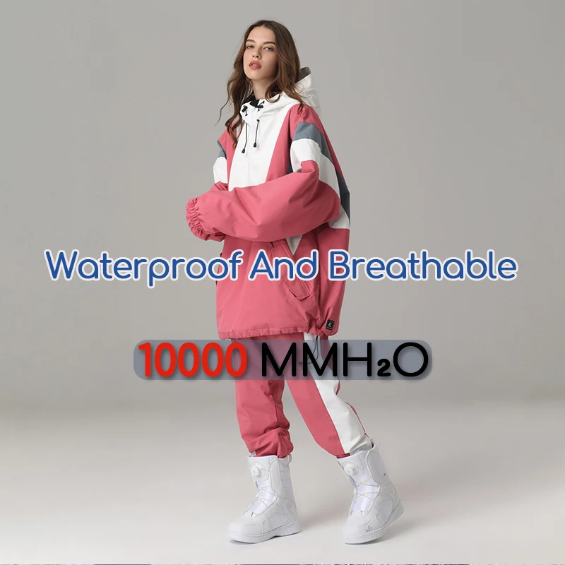 New Thick Warm Ski Suit Women Men Waterproof Windproof Couple Snowboarding Jacket Pants Set Female Snow Costumes Outdoor Unisex