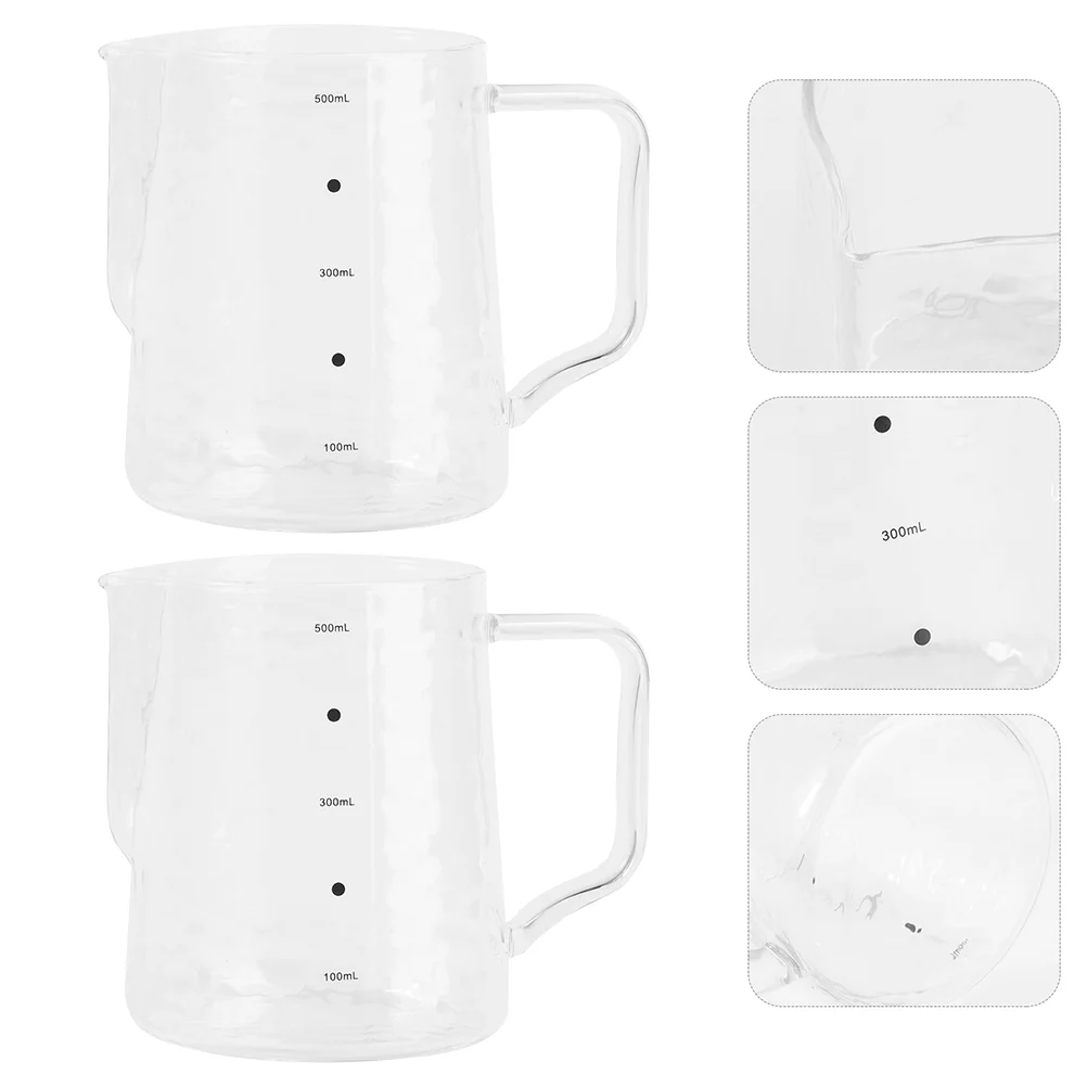 

2Pcs Coffee Frothing Cups Mug Pitcher Coffee Frothing Cups Transparent