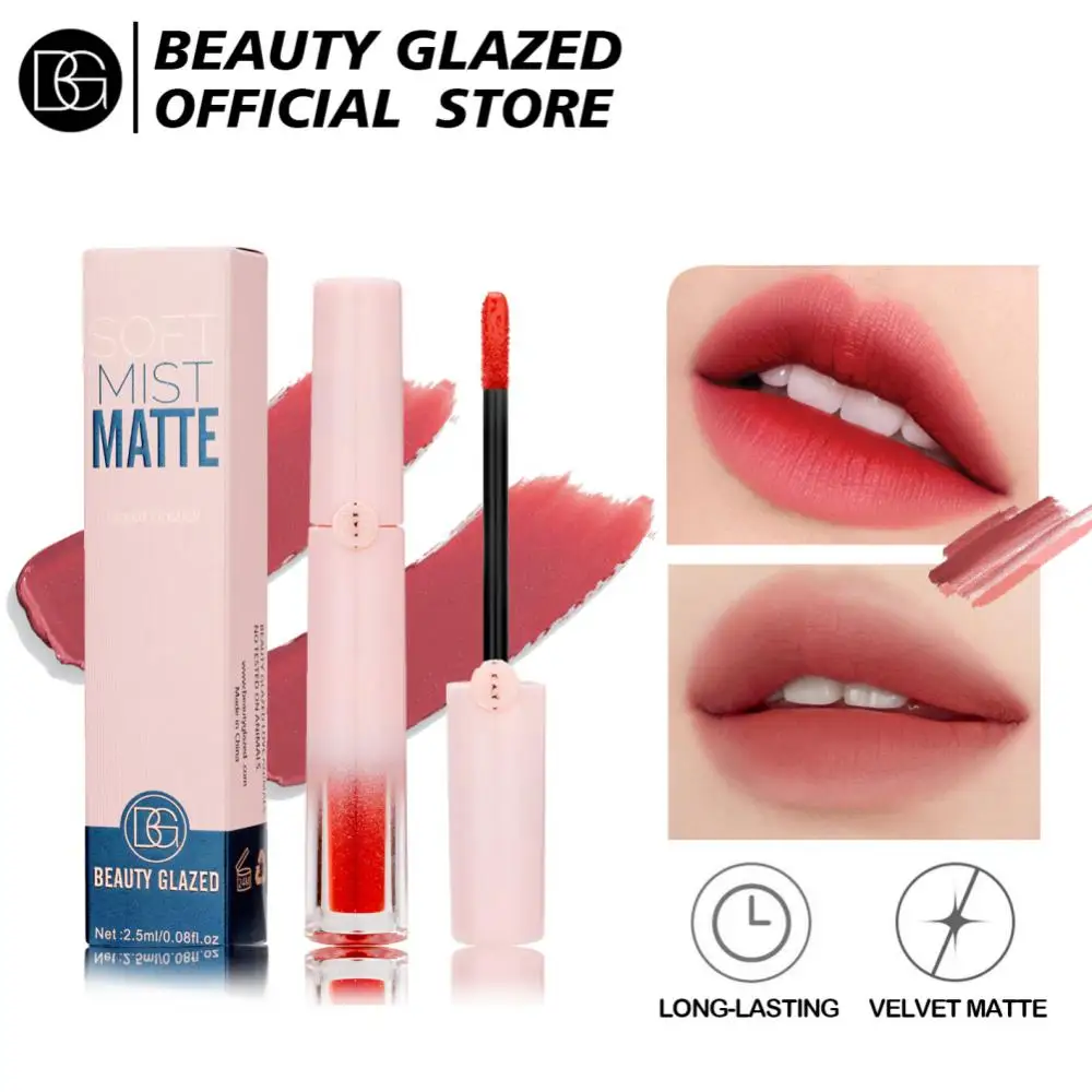 

BEAUTY GLAZED 12 Colors Moisturizing Glass Lip Glaze Mirror Water Waterproof Lasting Colored Soft Mist Lipstick Korean Cosmetics