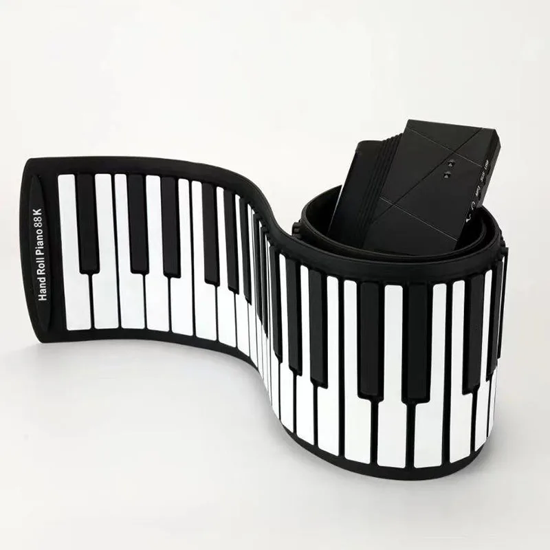 

Professional Electric Piano Digital Learning Black Small Hand Roll Piano Flexible Soft 88 Keys Musique Piano Keyboard