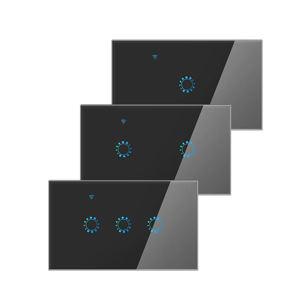 

Беспроводной сенсорный выключатель Wi-Fi с таймером, 1 2 3 клавиши, настенная панель светильник, дистанционное управление через приложение