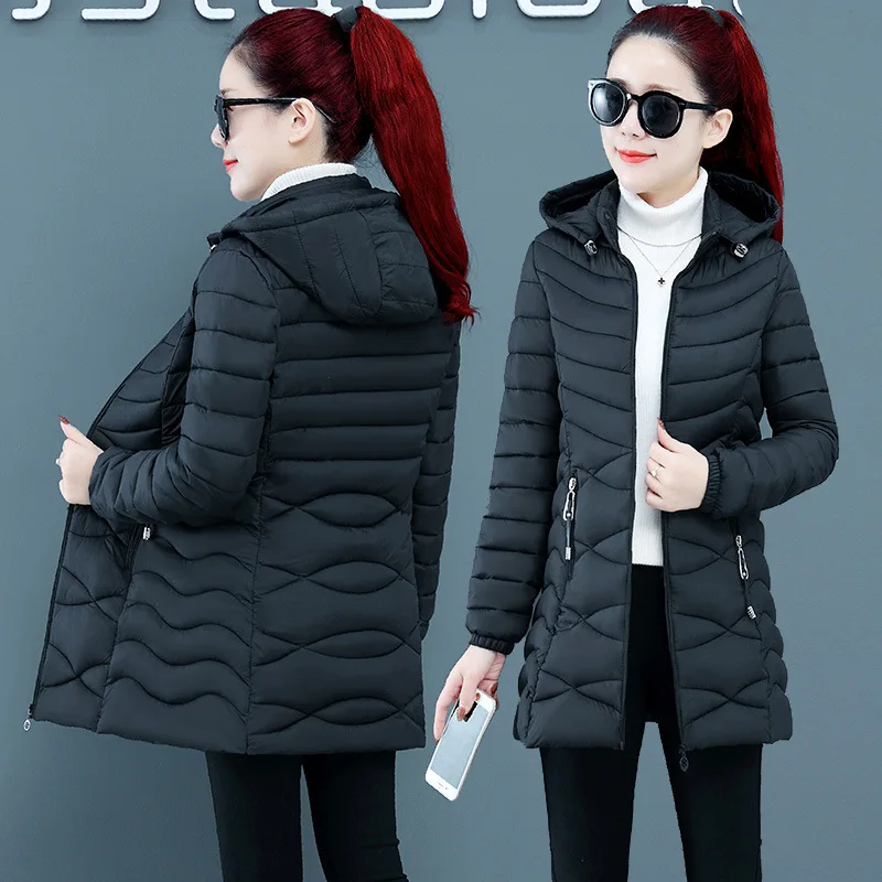 Winter Women's Parka Coat Women's New Solid Color Jacket Coat Jacket Coat Hot Sale Hooded Zipper Fashion Long Coat Women XL-6XL