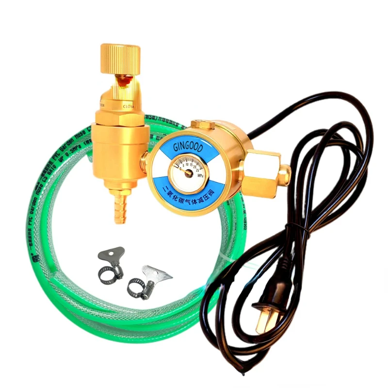 

CO2-302 Carbon dioxide, argon, oxygen gas pressure reducer valve, industrial welding equipment with 3-meter hose