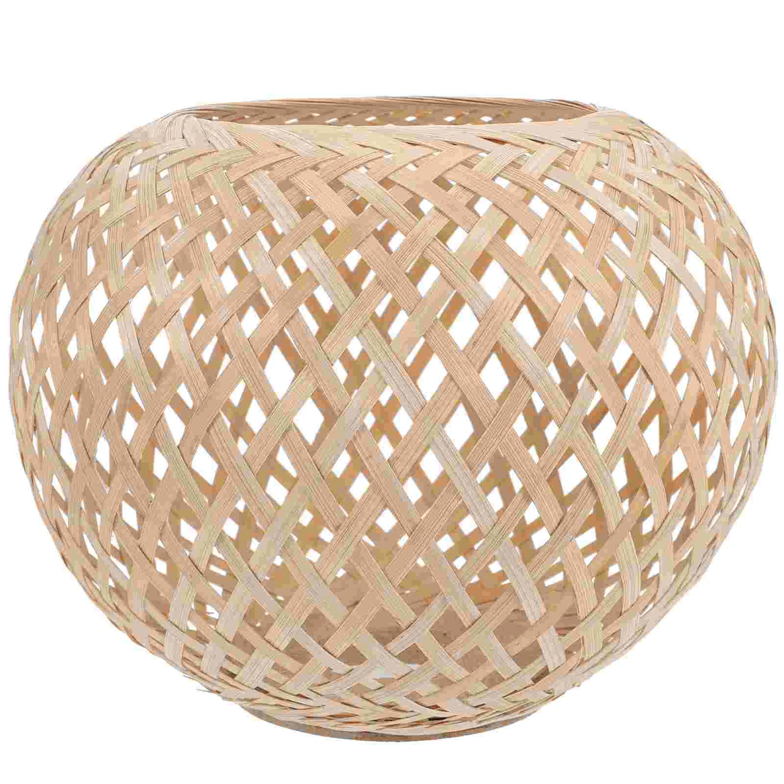 

Bamboo Lampshade Woven Light Cover Ceiling Lampshades Decor Boho Chandelier Rattan Replacement Hanging Weaving Pendant Screen