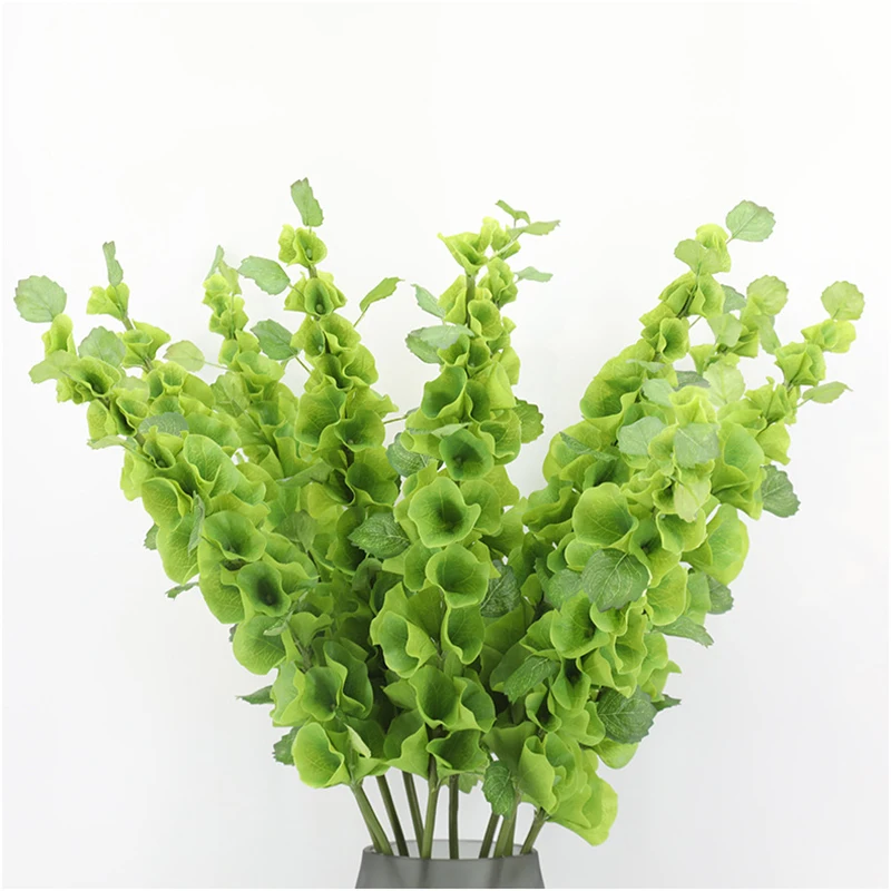 

Bells of Ireland Tall with Poseable Wire Stem Shell Leaf Fake Flower Bundle Faux Foliage Home Wedding Decoration Fake Plants