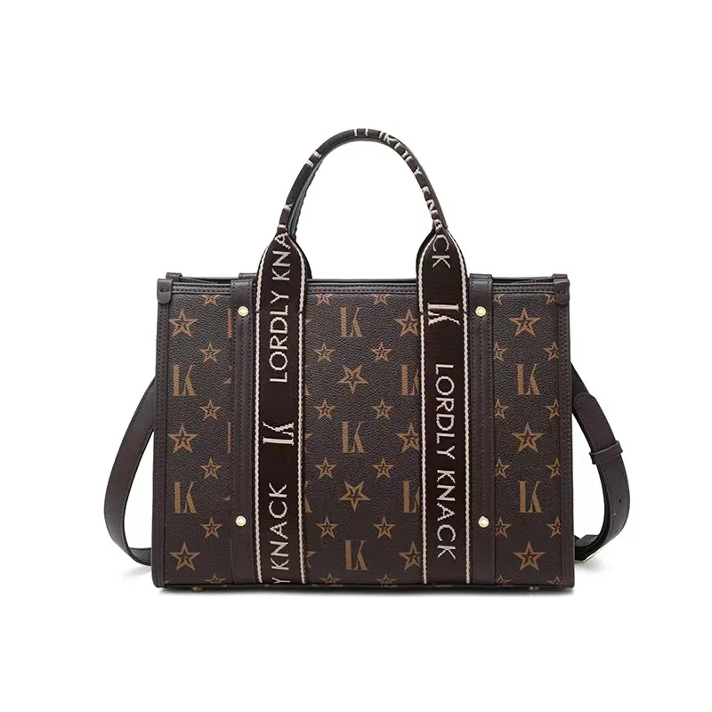 

KUROYABU Large Capacity High Quality Tote Bags Business Women Handbags Simple Leisure Shopping Bags Fashion Printing Leather Bag