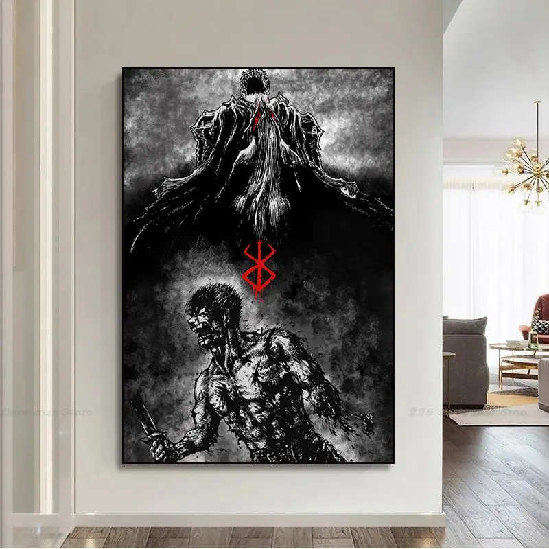 

BERSERK Винтажный Классический Постер Без Рамы, Холст С Принтом, Домашний Декор, Ретро Ремесленная Бумага