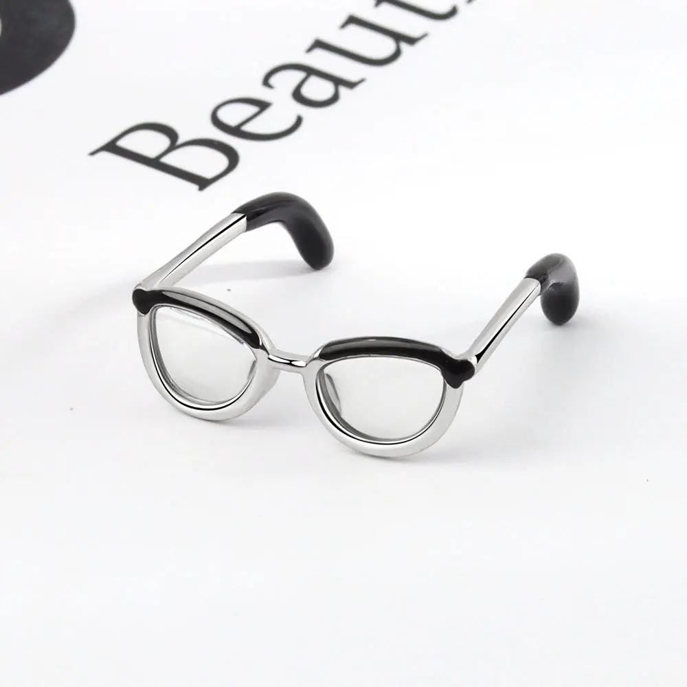 

Серебряный цвет, новый дизайн, кольцо в форме очков, модная Регулируемая винтажная уникальная женская бижутерия, аксессуары, кольцо на пале...