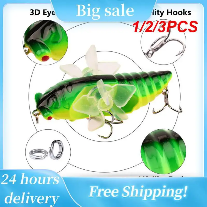 

1/2/3PCS 7.5cm/14g Water Surface System Rotating Tractor Cicada Luya Bait Bionic Baits Plastic Hard Bait Fishing Hard Lures For