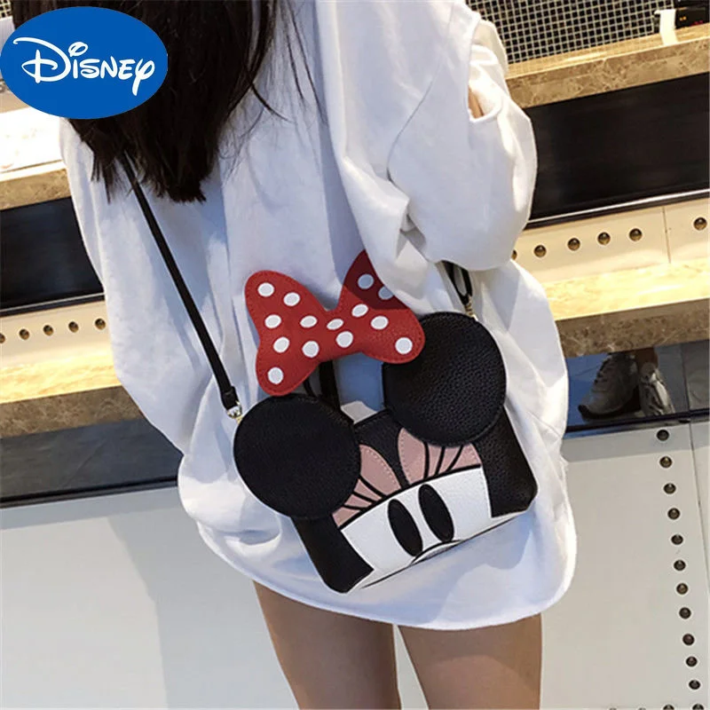 

Новинка 2023, милая маленькая сумка Disney из искусственной кожи с мультяшным Микки и Минни, сумка-мессенджер через плечо, женская сумка