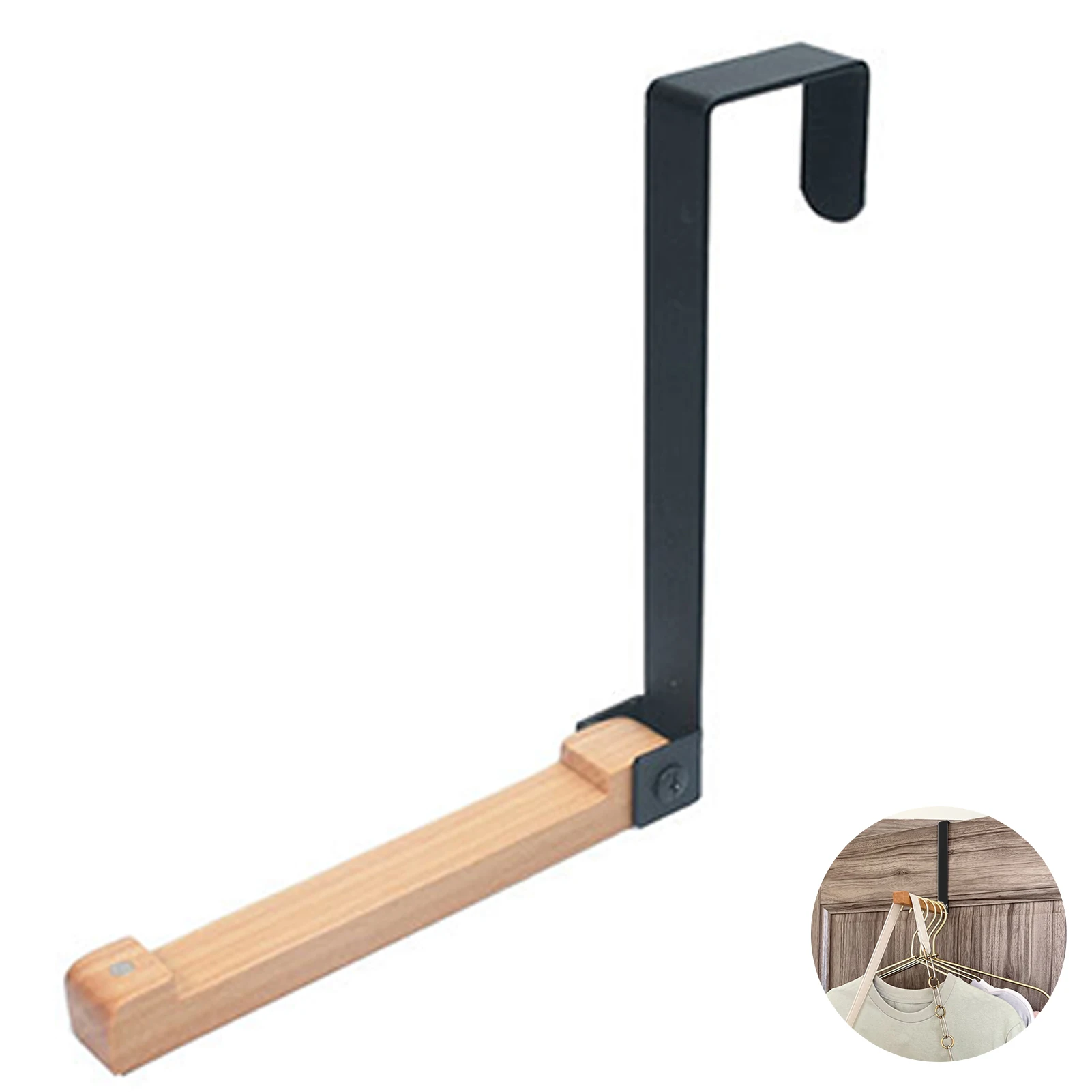 Металлический и деревянный дверной крючок для вешалки одежды Деревянный