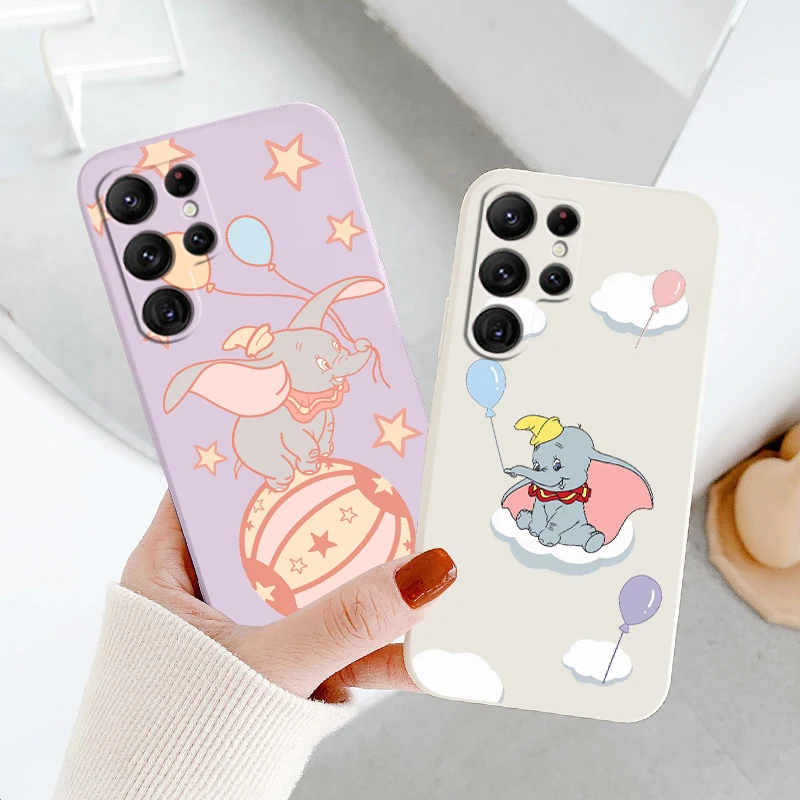 

Disney Dumbo Cute Cool Liquid Rope Cover Phone Case For Samsung Galaxy S22 S21 S20 Pro FE S10 Note 20 10 Plus Lite Ultra