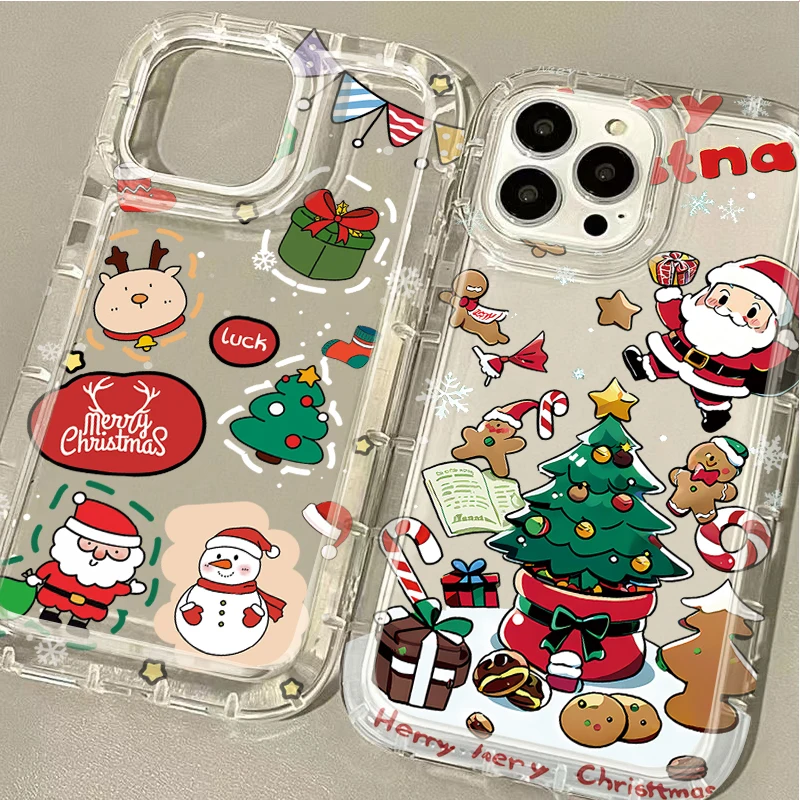 Clear Printing Case for Xiaomi Redmi Note 13 12 Pro Plus 5G 4G 12S 11 11S 10 10S 9 9S 8 12C 10C Christmas Series Pattern