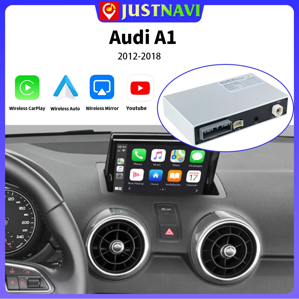 

JUSTNAVI Wireless CarPlay for Audi A12012-2018 RMC MMI 3G System Android Auto Mirror Link AirPlay CarPlay USB Player Recoder box
