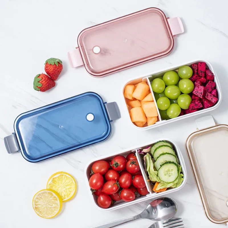 

Portable Lunch Box for Kids School Microwave Transparent Bento Box with Compartments Salad Fruit Food Sealed Jar Container Box