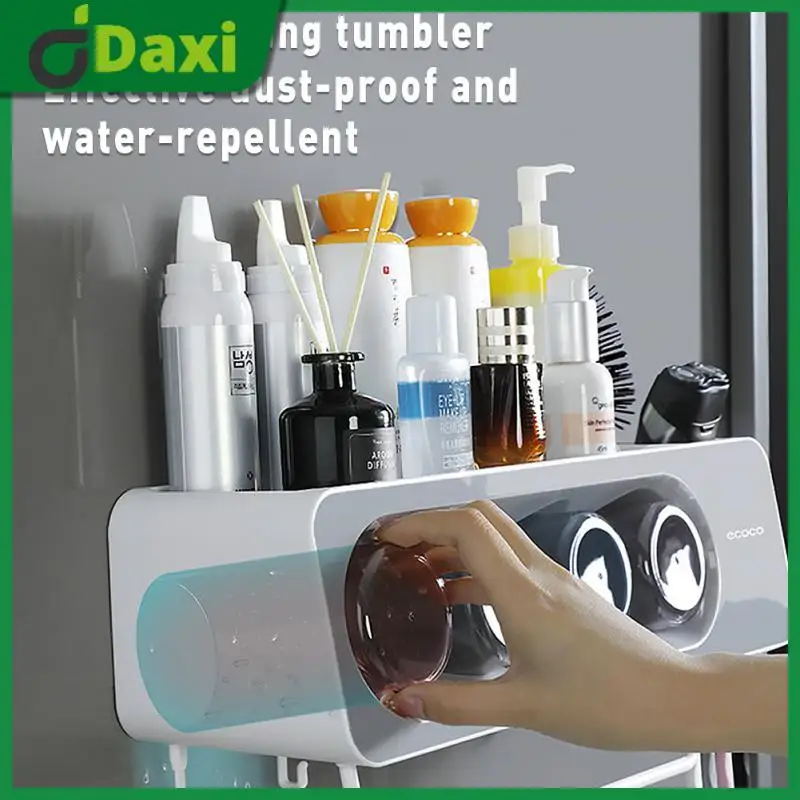 

Punch-free Toothpaste Squeezer Storage Rack Easy To Install Towel Holder Automatic Toothpaste Dispenser Inverted Wall Mount Baño