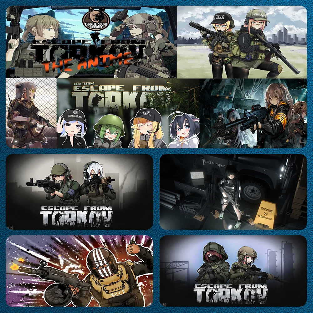 Большой игровой коврик для мыши Escape из tarрасы Xxl, коврик для мыши с мультяшными маленькими персонажами, нескользящий игровой коврик для мыши с логотипом аниме, подходит для геймеров