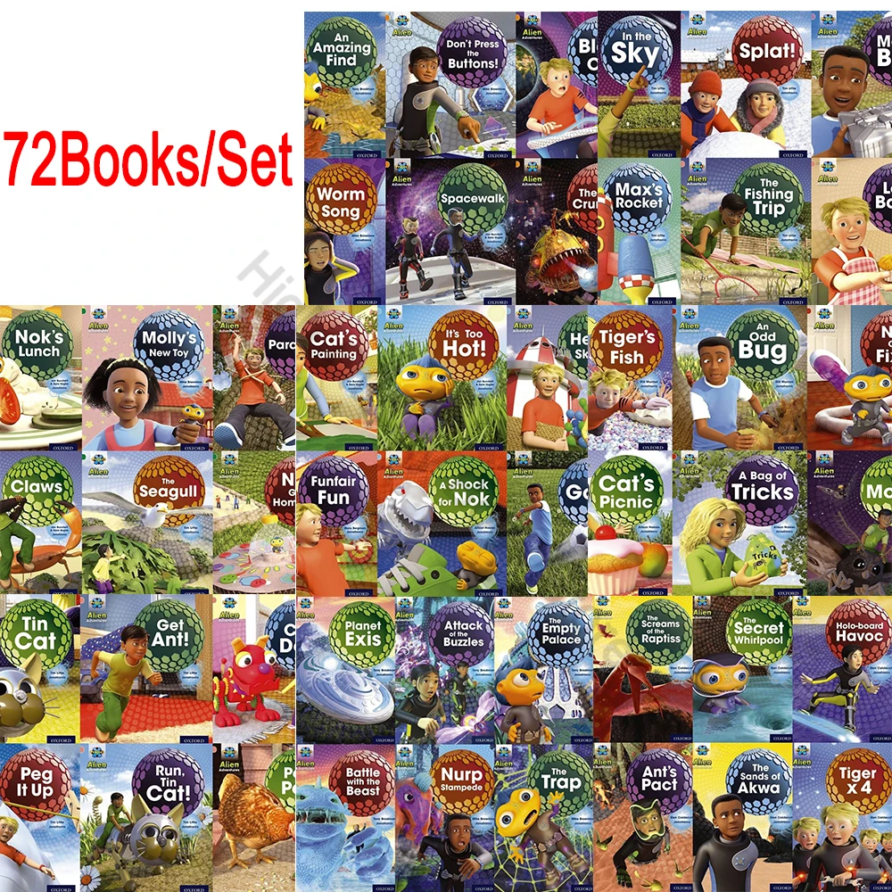 72 Books/Set Oxford Tree Alien Adventure Books for Kids Alienadventure Reading Edition Supports Little Daren Reading Pen Libros