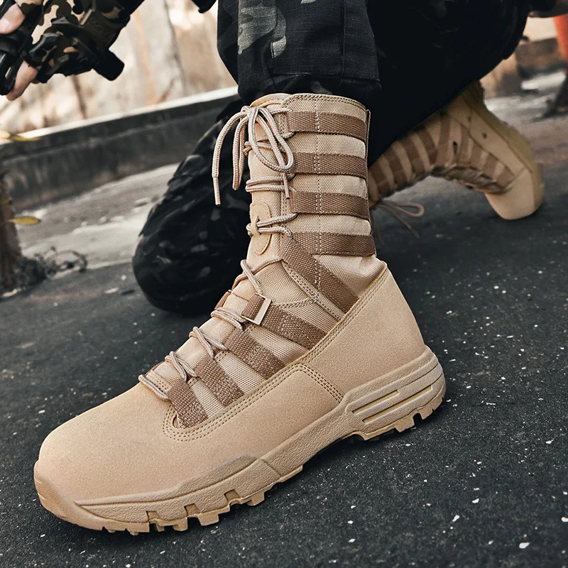 2023 New Winter Army Green Tactical Boots Military Men Lace Up Comfortable Hiking Boots Man Outdoor Non-slip Trekking Shoe Male