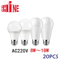 20pc led bulb lamp ac 220v 240v a60 8w 18w b22 e27 bombilla lampara led bulb lighting for living room for home