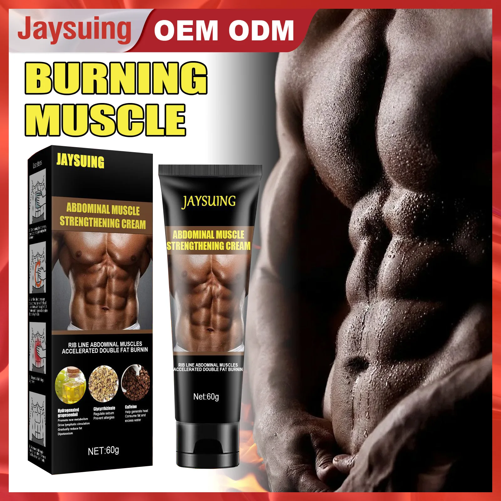 

Jaysuing Men Abdominal Cream Anti-Cellulite Fat Burning Weight Loss Abdomen for Men and Women Muscle Strong Burn Fat Product